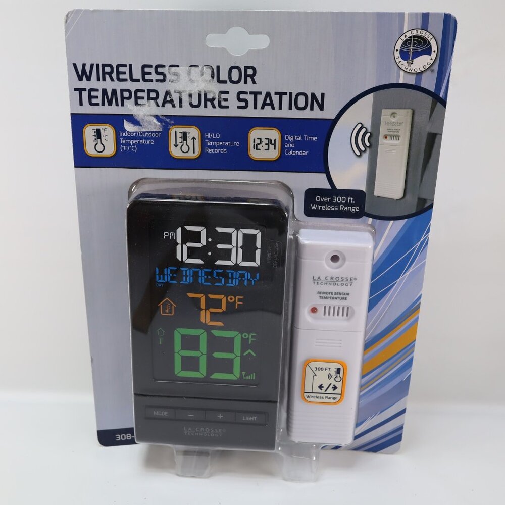 NEW La Crosse Technology Wireless Color Temperature Station/Thermometer 308-1415